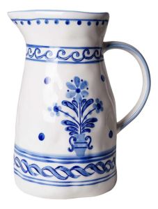 Majolica Jug - Floral Motif - 21 cm