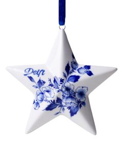 Delft Star Christmas Ornament, 8 cm