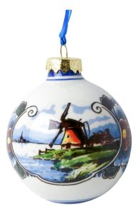 Christmas ball "Mill landscape" - Color - 7 cm