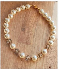 Necklace imitation 16mm acryl pearls  and swarovski bicones
