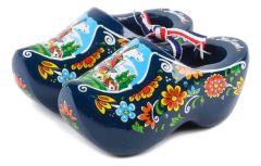 Set houten klompjes 8cm, Blauw