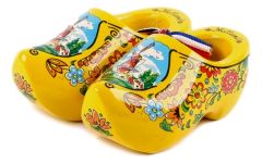 Set houten klompjes 8cm, Geel