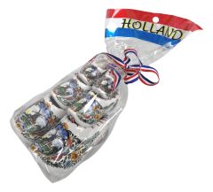 3 paar gekleurde klompjes in cadeauzakje