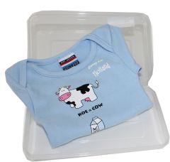 Baby bodysuit Cow  blue
