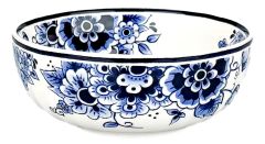 Ceramic Bowl - Delft Blue Style - Floral Motif (Ø 12 cm)