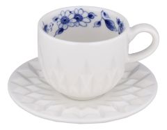 Espressokopje en schotel Blauw Vouw 70 ml