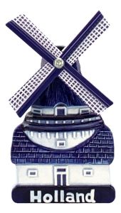 Magneet Polyprint Molen - Delfts blauw