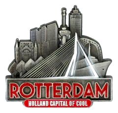 Fridge magnet "Rotterdam - Capital of Cool" Pewter colored