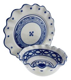 Set Majolica – Blauw/Wit – 2-delig