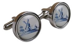 Manchetknopen Hollandse Molen in cadeaudoosje. 