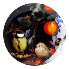 Wall plate "The Great Tit in Still Life", 20 cm