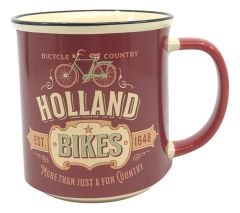 Beker vintage Holland "Bicycle Country" - Groot