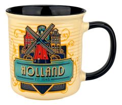 Beker Vintage Skyline Holland - Blauw - Groot
