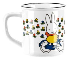 Mug "Miffy on Bicycle in flower field Holland"