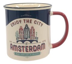 Beker vintage Amsterdam "Enjoy the city" - Groot