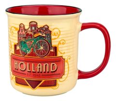 Mok vintage skyline Holland - Rood - Groot