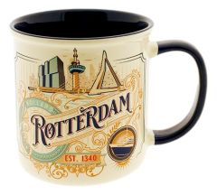 Beker Vintage Rotterdam Iconen Wit - Groot