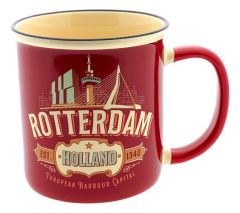 Beker Vintage Rotterdam Rood - Groot
