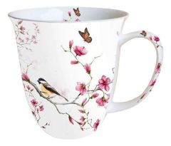 Tea cup "Bird & Blossom", 400 ml, Fine Bone China