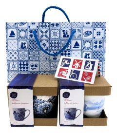 Cadeautas met Delfts Blauwe Thee Mokjes (Groot)