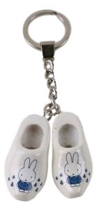 Double white clog keychain "Miffy in field" , 4cm