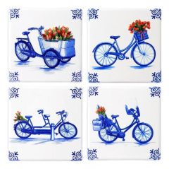 Coasters Bicycles (ceramic), 4 pieces