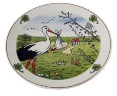 Birth plate Stork, Spring