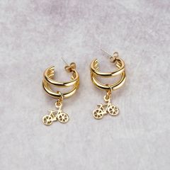 Earrings Bicycle Charm