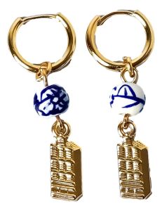 House Earrings - Charm - Gold - 4 cm