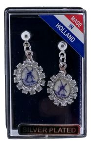 Oorbellen Zilver "Landschap Rond Kristallen"
