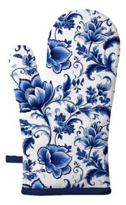 Ovenwant met Blauw Bloemenmotief