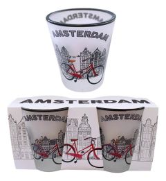 Shotglas set "Amsterdam Fiets"