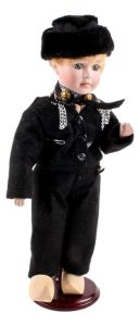 Doll in Volendam Costume, Black Male Costume, 26 cm 