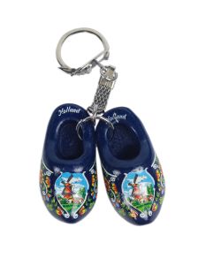 Keyhanger 2 blue wooden clogs