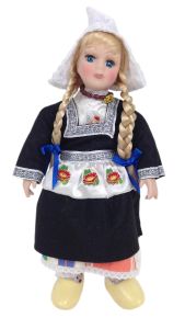 Doll Volendam black costume "Boezel", 26cm