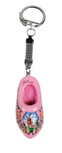 Keyhanger 1 wooden clog, pink