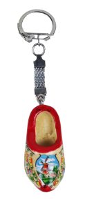 Keyhanger 1 wooden clog, red sole