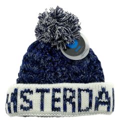 Pompon Hat Amsterdam - Blue / Navy
