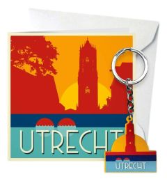 Postcard Utrecht Silhouette with key ring