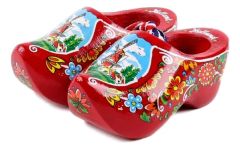 Set houten klompjes 10cm, Rood