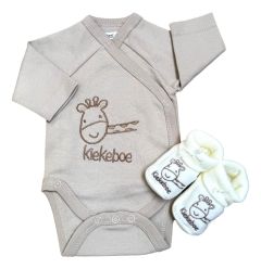 Baby Romper Set Kiekeboe – Sand-colored (0-3 months)