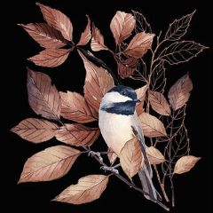 Pakje Servetten "Lovely chickadee black" (20 stuks)