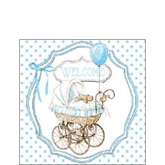 Pakje Servetten "Welkom Blauw" 25x25cm (20 stuks)