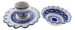 Ontbijtset Majolica – Blauw/Wit – 3-delig