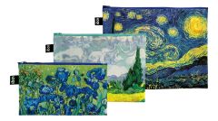 LoQi Vincent van Gogh Starry Night, Wheatfield, Irises Recycled Zip Pockets