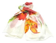 Shawl Tulip Design, white
