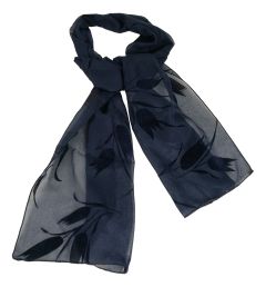 Shawl Dark Blue with Tulips