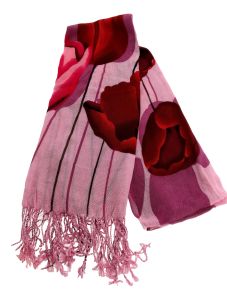 Robin Ruth Shawl "Fuchsia Tulips"