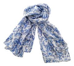 Sjaal "Tulpen Delfts Blauw - Satijn Zacht"
