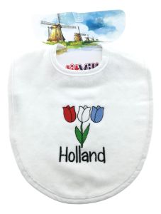 Slabbetje "Holland Tulpen Rood/Wit/Blauw"